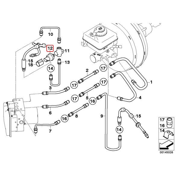 BMW BMW E46 ブレーキ 圧力センサー/DSCプレッシャーセンサー