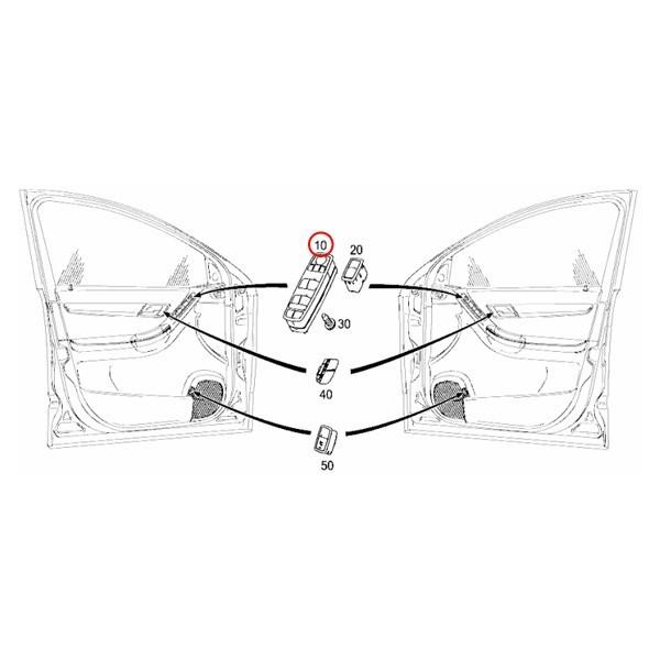 ベンツ GLクラス X164 GL550 パワーウィンドウスイッチ 運転席側 ミラー電動格納タイプ用 2518300590 | Mercedes-Benz | 01