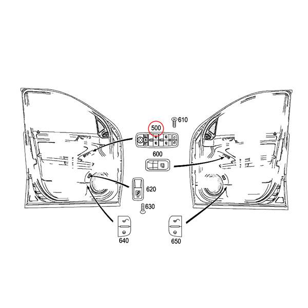 ベンツ X164 GL550 W251 R350 R500 R550 R63AMG パワーウィンドウスイッチ 運転席側 ※ミラー電動格納タイプ用 2518300390 2518300590 | Mercedes-Benz | 01