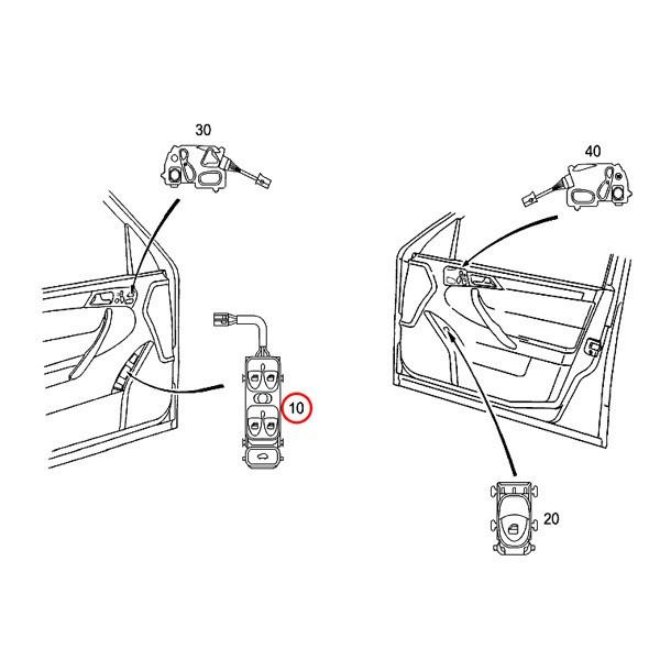 ベンツ W203 C180 C200 C230 パワーウインドウスイッチ/トランクオープナースイッチ 2038210679 2038200110 | Mercedes-Benz | 01