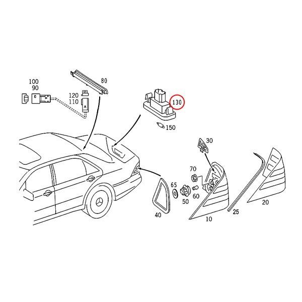 ベンツ W220 S320 S350 18連 LED ナンバー灯/ライセンスプレートランプ 左右 2個 | Mercedes-Benz | 01