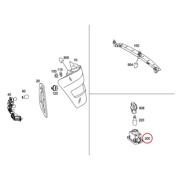 ベンツ GLK X204 前期18連 LED ナンバー灯/ライセンスランプ 左右 2個 2048201056 | Mercedes-Benz | 01