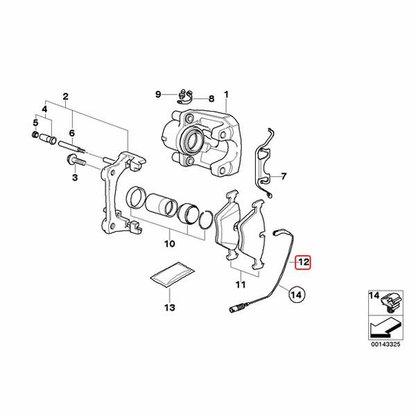 BMW Z4/E86 3.0si リア/リヤ ブレーキパッドセンサー 1本 34356757896 | BMW | 01