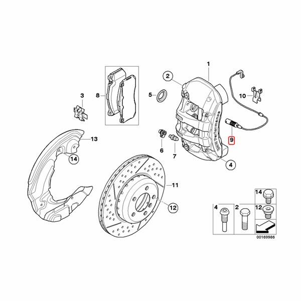 BMW E91 E92 E93 320i 325i 335i フロント ブレーキパッドセンサー 1本 34356789440 34356779619 | BMW | 01