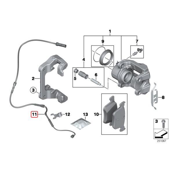 全国送料200円 BMW X3/F25 xDrive20d xDrive20i フロント ブレーキパッドセンサー 1本 34356790303 | BMW | 01