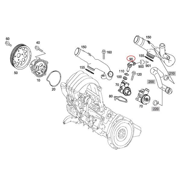 Mercedes-Benz [優良品]ベンツ W221 W222 水温センサー