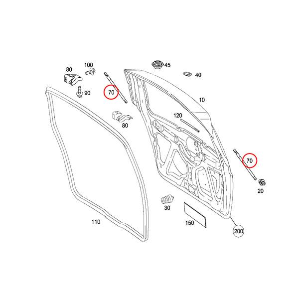 ベンツ Aクラス W169 A170 トランクダンパー/リアゲートダンパー 左右セット 1697400045｜protechauto｜02