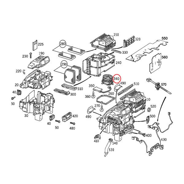ベンツ Sクラス W220 S320 S350 S430 ブロアモーター/ブロアファン 左ハンドル用 2208203142 2209060100 | Mercedes-Benz | 01