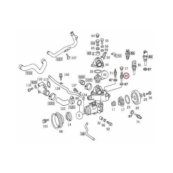 純正OEM MAHLE-BEHR製 ベンツ W126 W140 W124 水温センサー/テンプセンサー/テンプスイッチ 0085424517 | Mercedes-Benz | 01