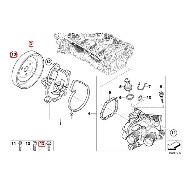 BMW MINI ミニ R55 R56 JCW クーパー Cooper クーパーS CooperS ワン One ウォーターポンプ プーリー ボルト付き 11517619020｜protechauto｜02