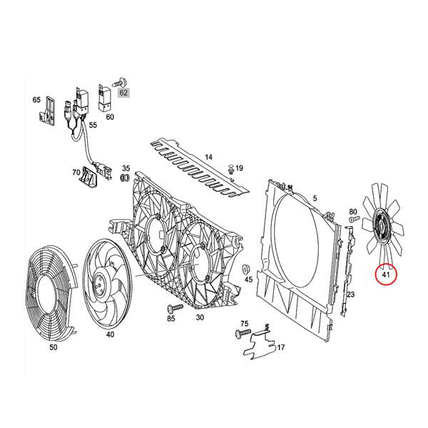 URO製 ベンツ ビアノ W639 3.2 ファンクラッチ/ファンカップリング/ファンドライブ ファンブレード付き ASSY 0002007223｜protechauto｜02