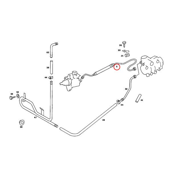 URO製 ベンツ R107 クーペ 380SLC 450SLC 500SLC パワステホース/パワステプレッシャーホース 1079975482｜protechauto｜02