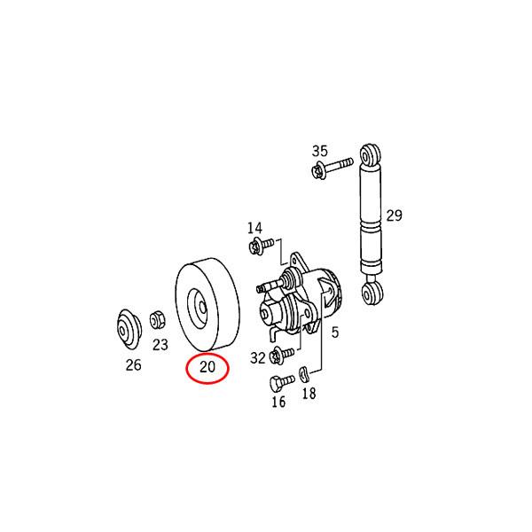 URO製 ベンツ R170 SLK230 C208 CLK200 CLK200 W638 V230 ベルトテンショナープーリー/テンショナープーリー M111 エンジン用 1112000070｜protechauto｜02