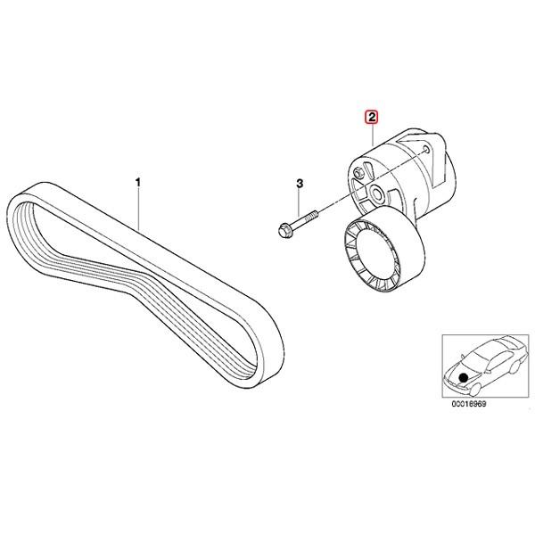 URO製 BMW E46 AC/エアコン用ベルトテンショナー 機械式11281433571 318i320i323i325i328i330i330xi318Ci328Ci330Ci M3 M3CSLの画像