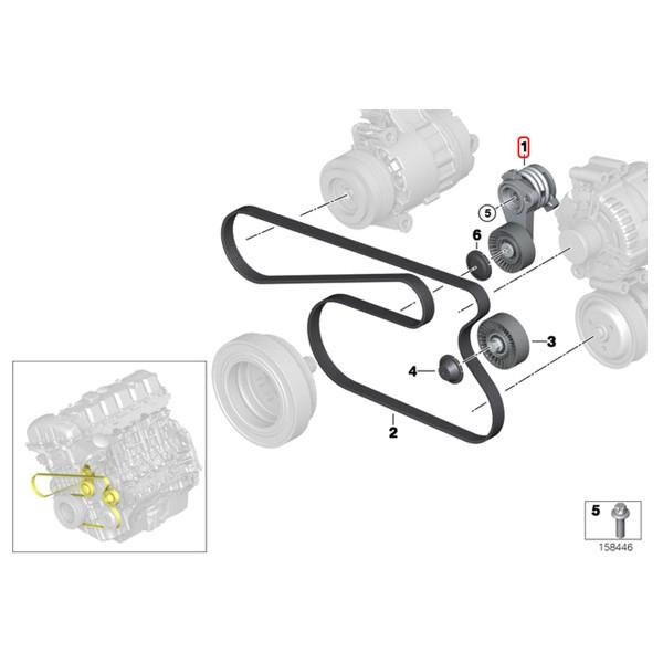 URO製 BMW E90 E91 E92 ベルトテンショナーASSY 機械式 11287530314 11288624196 323i 325i 325xi 330i 330xi 325ixDriveの画像