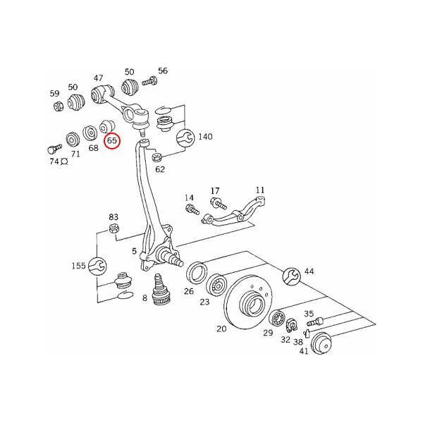 URO ベンツ W123 200 200D 200T 220D 230 230E 230T 230T 240D 250 280 280E 300D フロント アッパーアームブッシュ 4個セット 1163334014｜protechauto｜02