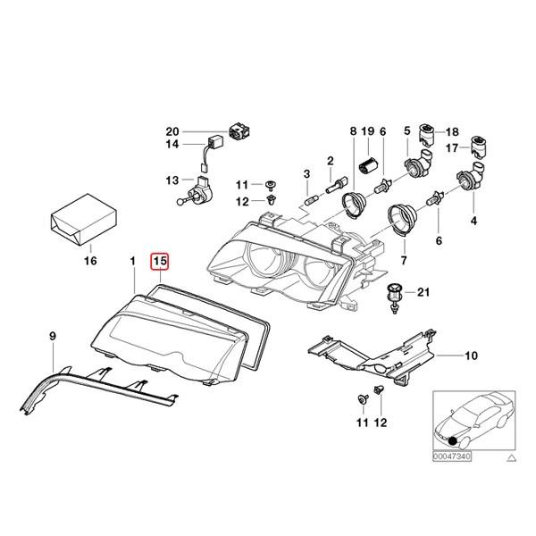 BMW URO製 E46 318i 320i 323i 325i ヘッドライトレンズ