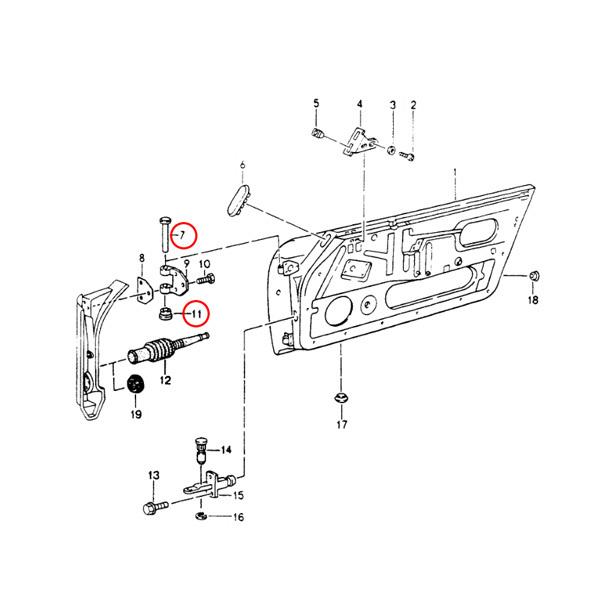 PORSCHE（ポルシェ） URO製 911 964 993 ドアヒンジ リペアキット