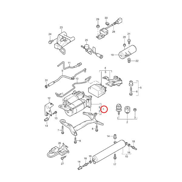 URO製 Porsche ポルシェ Cayenne カイエン 957 2007〜2010年式 エアサスコンプレッサー/エアサスポンプ 95535890104 95535890105