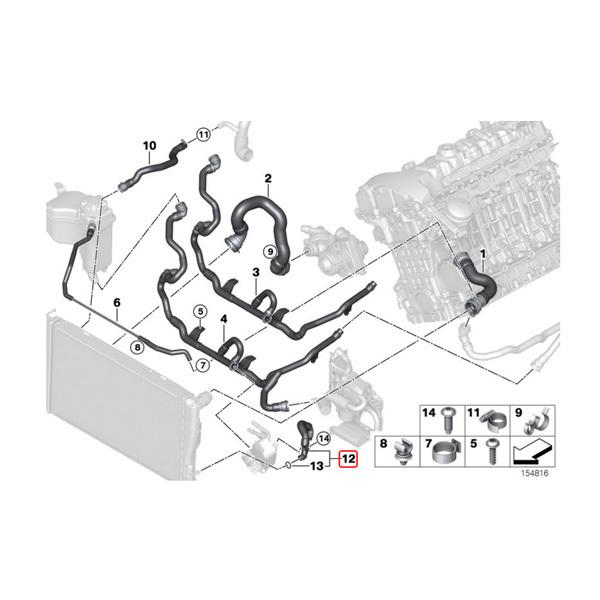 VAICO製 BMW 3シリーズ E90 E91 E92 E93 335i クーラントホース/オイルクーラーホース 17117541143｜protechauto｜02