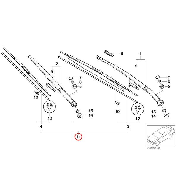 BMW Valeo製 BMW E46 318i 320i 323i 325i 328i フロント ワイパー 