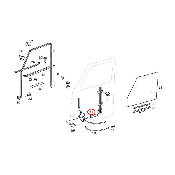 純正OEM Valeo製 ベンツ W460 W461 290GDT フロント パワーウインドウレギュレーター 右側 モーター付き 4607200846 | Mercedes-Benz | 01