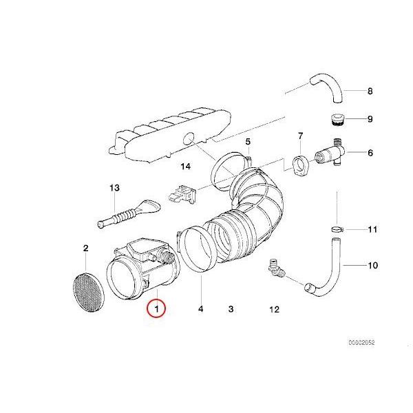 VDO製 BMW 3シリーズ E36 5シリーズ E39 エアフロメーター/エアマスセンサー M52 エンジン用 13621703275｜protechauto｜02