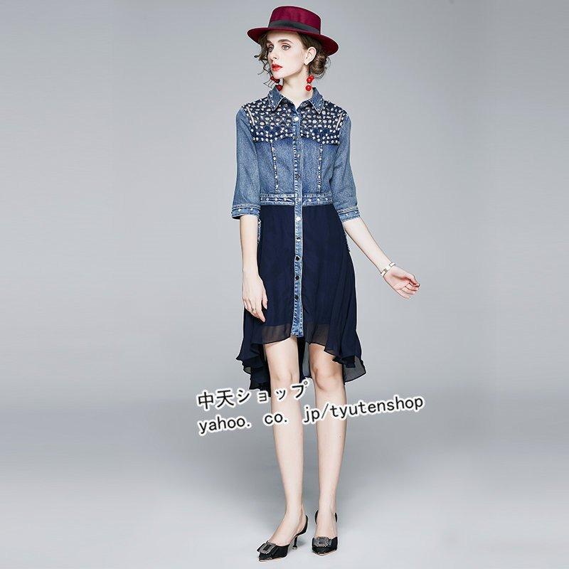レディースデニムワンピースデニムシャツワンピース20代30代40代