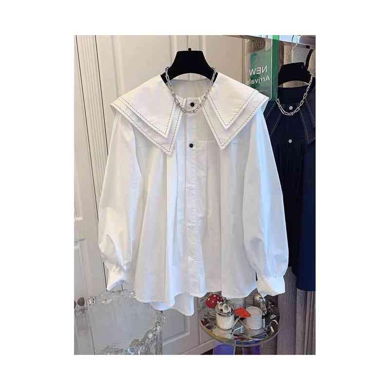 シャツブラウス セーラーカラー ビッグ襟 ダブル襟 ダブルカラー