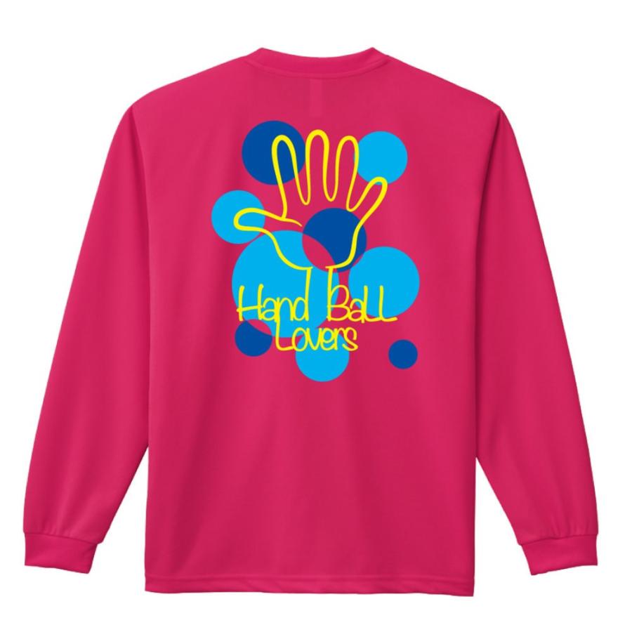 ハンドボール 長袖Tシャツ ポップでカラフルなドット柄 Handball Lovers キッズサイズ 160cm以下 全8色 ドライ プロテッジ PROTEGGi