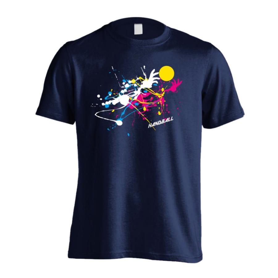 シャツ ハンドボール ハンドボール Tシャツ ウェア 半袖 ペンキアートな HANDBALL XS-XL