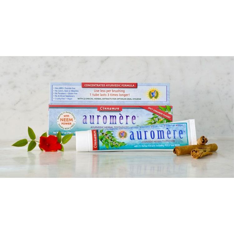 オーロメア アーユルヴェーダ ハーバル 歯磨き粉 シナモン風味 101g (3.57oz) auromere Cinnamon Ayurvedic Toothpaste トゥースペースト ニーム｜proteinusa｜05