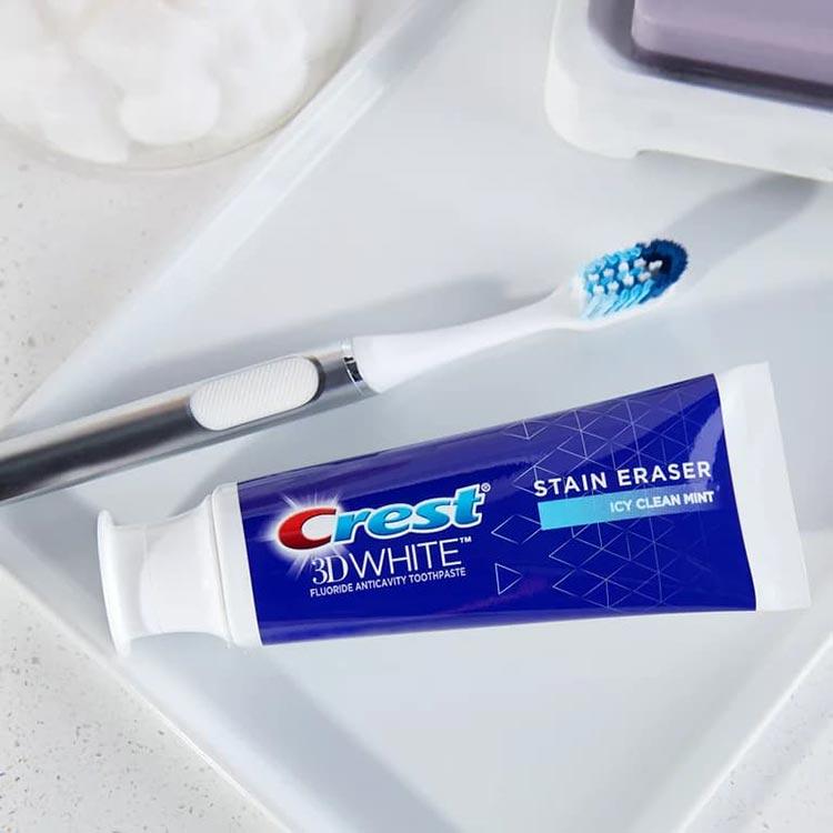 クレスト 3Dホワイト ステインイレイザー 歯磨き粉 アイシークリーンミント 87g (3.1 oz) Crest 3D White Stain Eraser Toothpaste 白い歯 健康的な歯｜proteinusa｜06