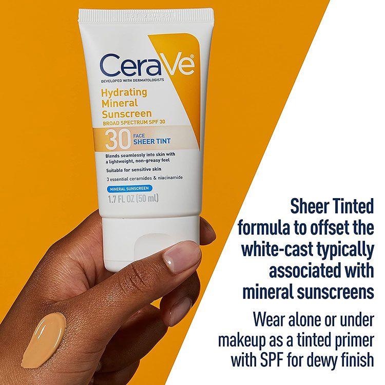 セラヴィ ハイドレーティング ミネラル サンスクリーン SPF30 50ml (1.7floz) CeraVe Hydrating Mineral Sunscreen SPF 30 Face Sheer Tint 顔用｜proteinusa｜08