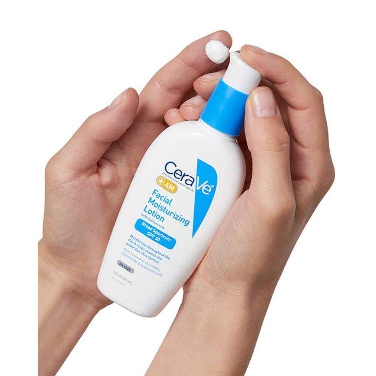 セラヴィ AM フェイシャル モイスチャライジング ローション SPF30 無香料 89ml (3floz) Cerave Facial Moisturizing Lotion AM 3oz オイルフリー｜proteinusa｜08