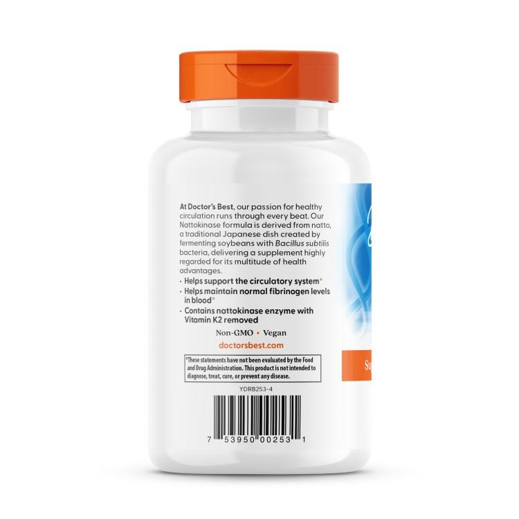 ドクターズベスト ナットウキナーゼ 2000FUs 270粒 ベジカプセル Doctor's Best Nattokinase サプリメント 納豆 酵素 めぐり サラサラ スムーズ 大豆