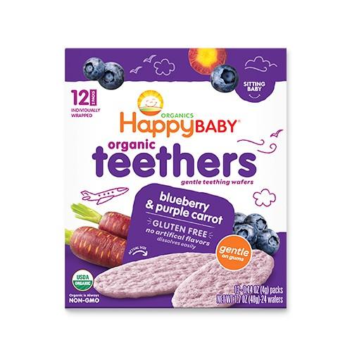 6か月からのオーガニックベビーフード Teethers ブルーベリー 紫ニンジン 24枚入り Happy Baby ハッピーベイビー Hb プロテインusa 通販 Yahoo ショッピング