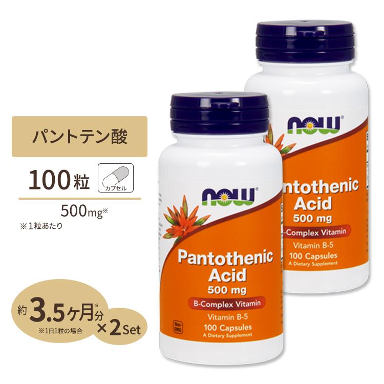 【クーポンあり】ナウフーズ 【お試しサイズ】パントテン酸カルシウム　100粒 2個セット NOW Foods の商品画像
