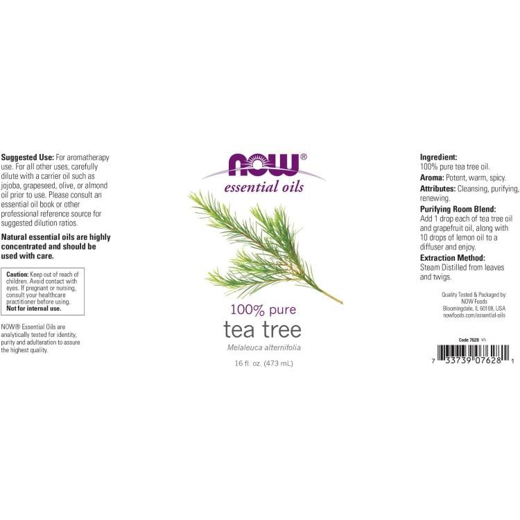 ナウフーズ エッセンシャルオイル ティーツリー 473ml (16floz) NOW Foods Tea Tree Oil ティートリー アロマ 精油 すっきり 爽やか 大容量