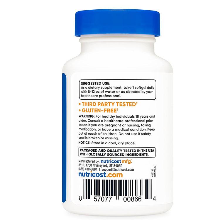 ニュートリコスト ビタミンK2 100mcg + ビタミンD3 125mcg 120粒 ソフトジェル Nutricost Vitamin K2 + Vitamin D3 Softgels 健骨サポート 体づくり｜proteinusa｜04