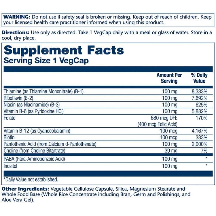 ソラレー ビタミンBコンプレックス 100mg ベジタブルカプセル 50粒 Solaray Vitamin Vitamin 100 ビタミンB群 SO04300