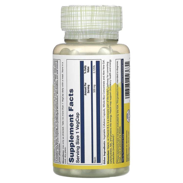 [3個セット] ソラレー ナイアシン サプリメント 500mg 100粒 Solaray Niacin ビタミンB3 ベジカプセル VegCap |  | 01