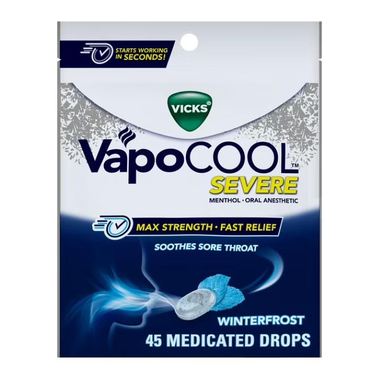 ヴィックス ヴェポクール のど飴 メントール ウィンターフロスト 45個入り Vicks Vapocool Throat Drops ...