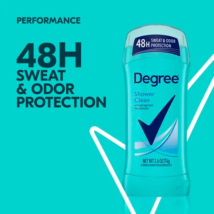 ディグリー シャワークリーン デオドラントスティック 74g (2.6oz) ローズ&ジャスミン Degree Shower Clean Antiperspirant Deodorant Stick｜proteinusa｜07