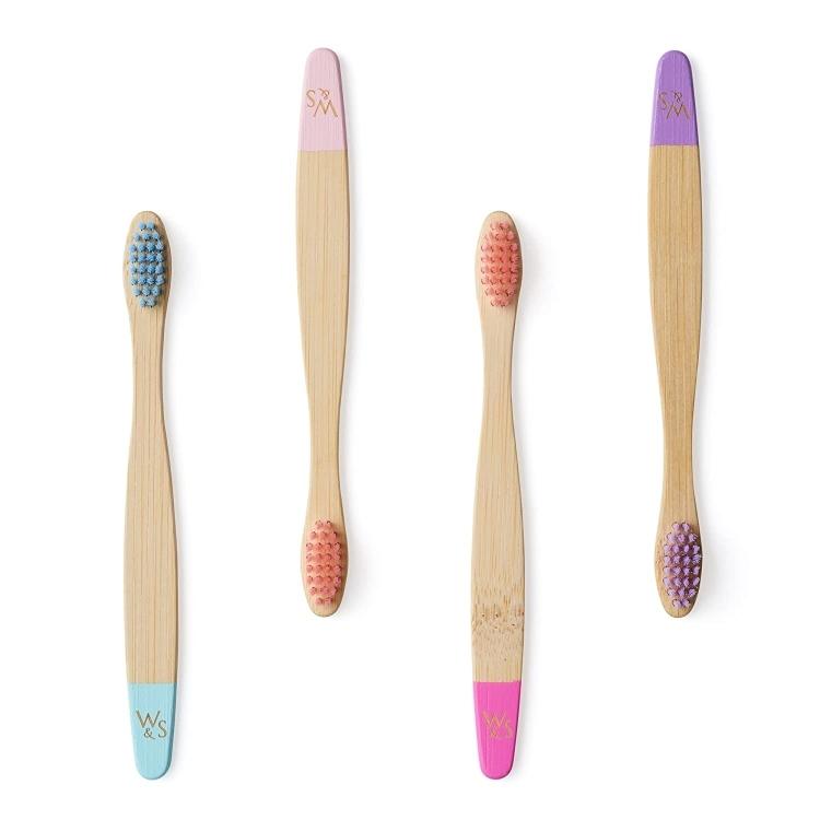 ワイルド&ストーンオーガニック バンブー 歯ブラシ 子供用 ソフト エコ 4本セット 3歳以上 Wild & Stone Organic Children's Bamboo Toothbrush｜proteinusa｜05