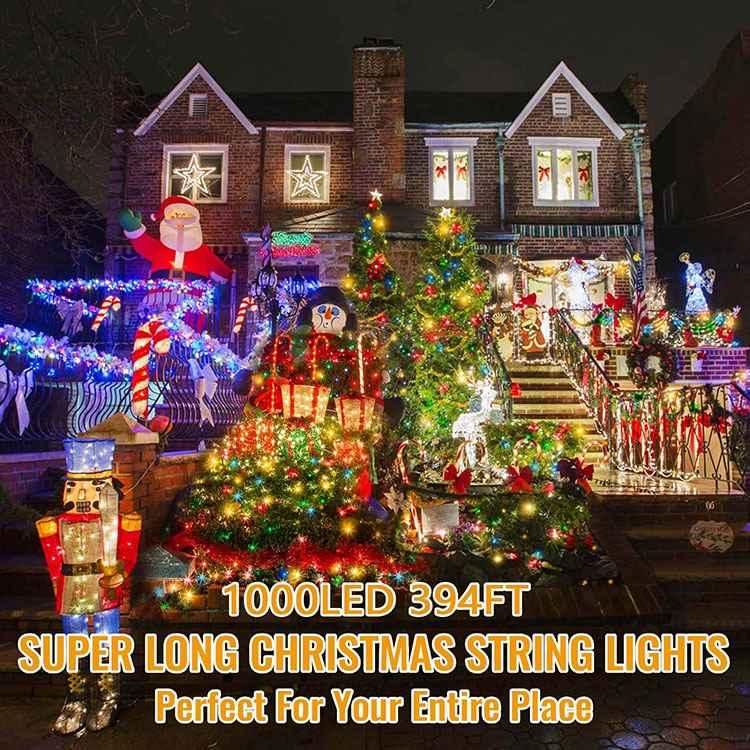 セール品 クリスマス LED イルミネーション ライト 1000球 120M マルチカラー リモコン付き Heceltt 1000 LED 394FT Illumination Lights デコ ガーデン 壁