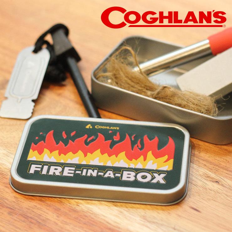 火起こしセット ファイヤースターター ブランド コフラン COGHLANS コフラン ファイヤーインアボックス 火打石 キャンプ 火打ち石 火吹き 焚き火 | COGHLAN'S