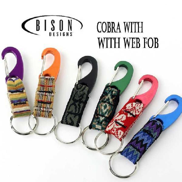 キーホルダー カラビナフック キャンプ 小物 フェス カラビナ Bison Designs  バイソンデザイン Cobra With Web Fob | BISON DESIGNS