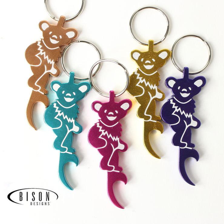 キャンプ バイソンデザインズ BISON DESIGNS ダンシングベアー グレイトフルデッド 131DB カラビナ キーホルダー キーリング | BISON DESIGNS