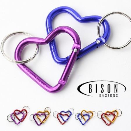 BISON DESIGNS バイソンデザインズ MICRO HEART -2PEACE /ハート カラビナ キーホルダー アウトドア | BISON DESIGNS